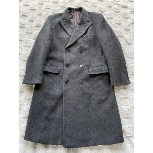 🔥Vintage Lord & Taylor Wool Cashmere Blend Classic Double Breasted Men Overcoat - Picture 6 of 16